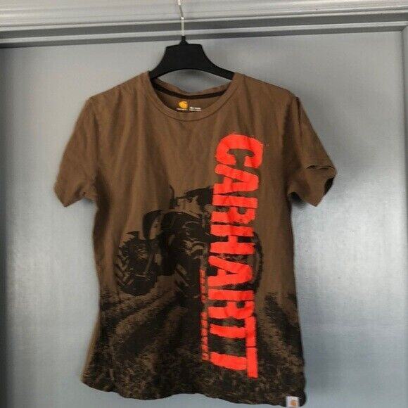 Carhartt Tee Shirt Men’s Size XL Short Sleeve Tractor Brown Orange - Picture 1 of 6